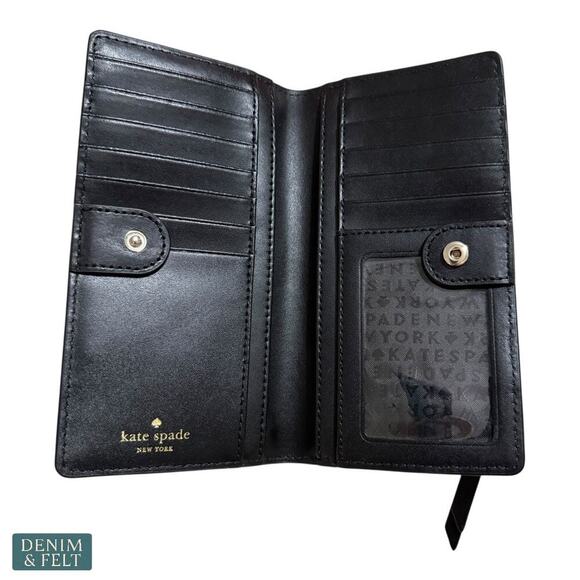Kate Spade Serrano Place Pearl Stacy Black Long Wallet Gold Hardware - Picture 11 of 14